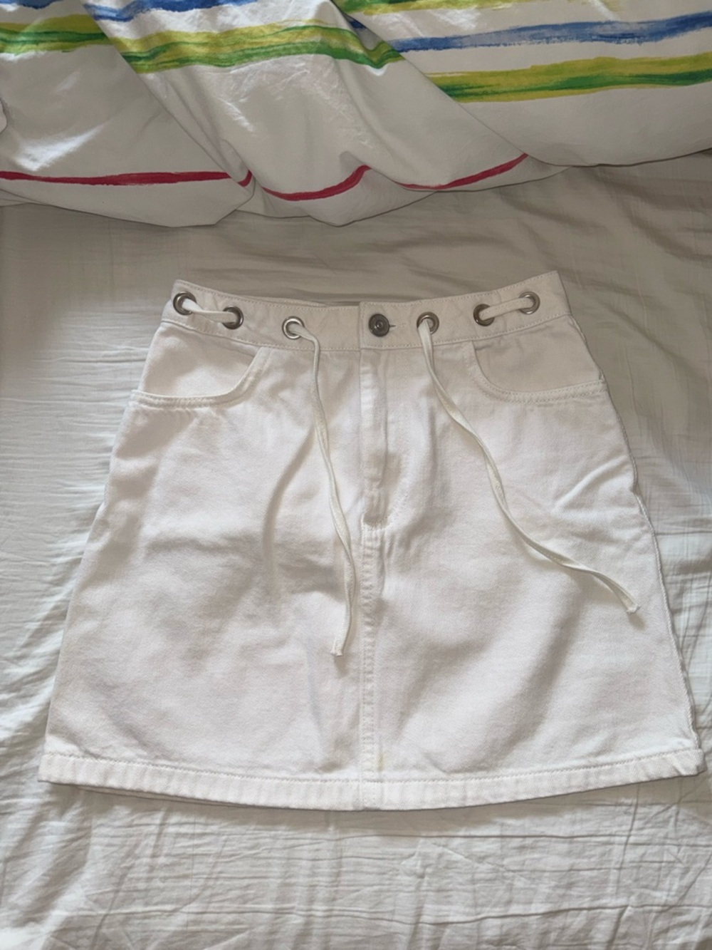 Urban Outfitters White Denim Mini Skirt